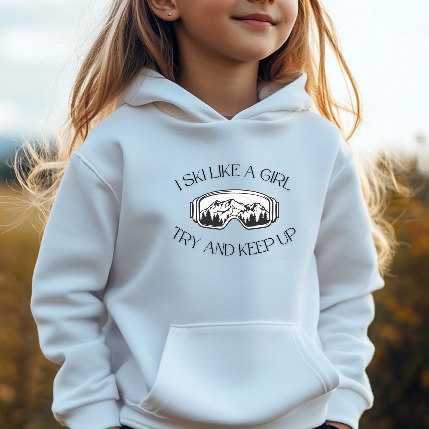 youth ski like a girl Hoodie, ski like a girl, goggle sweatshirt, kids ski sweater, kids ski sweatshirt, skiing hoodie, ski gifts