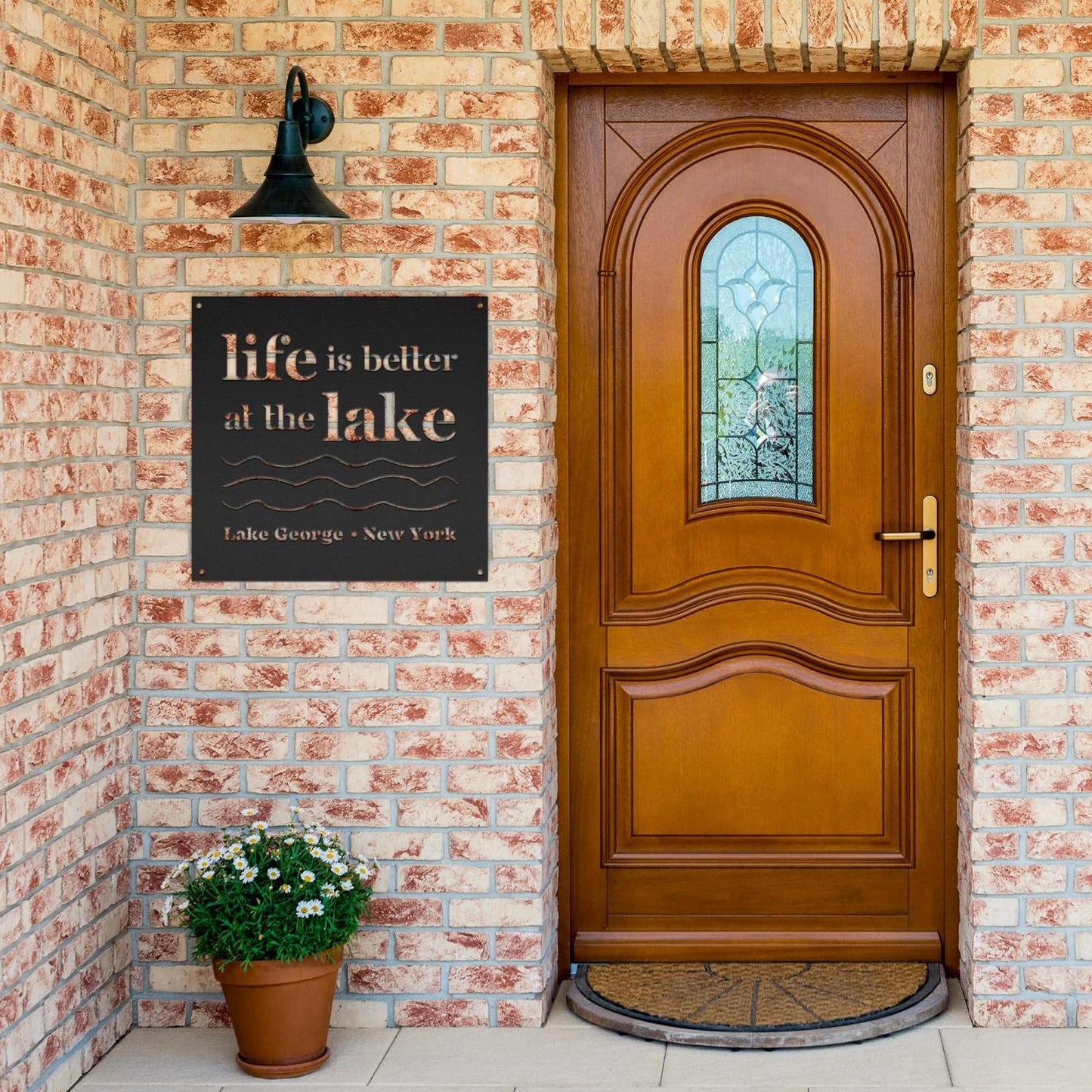 personalized life is better at the lake sign, lake house sign, metal lake plaque, custom cabin sign, house warming gifts, cabin gifts