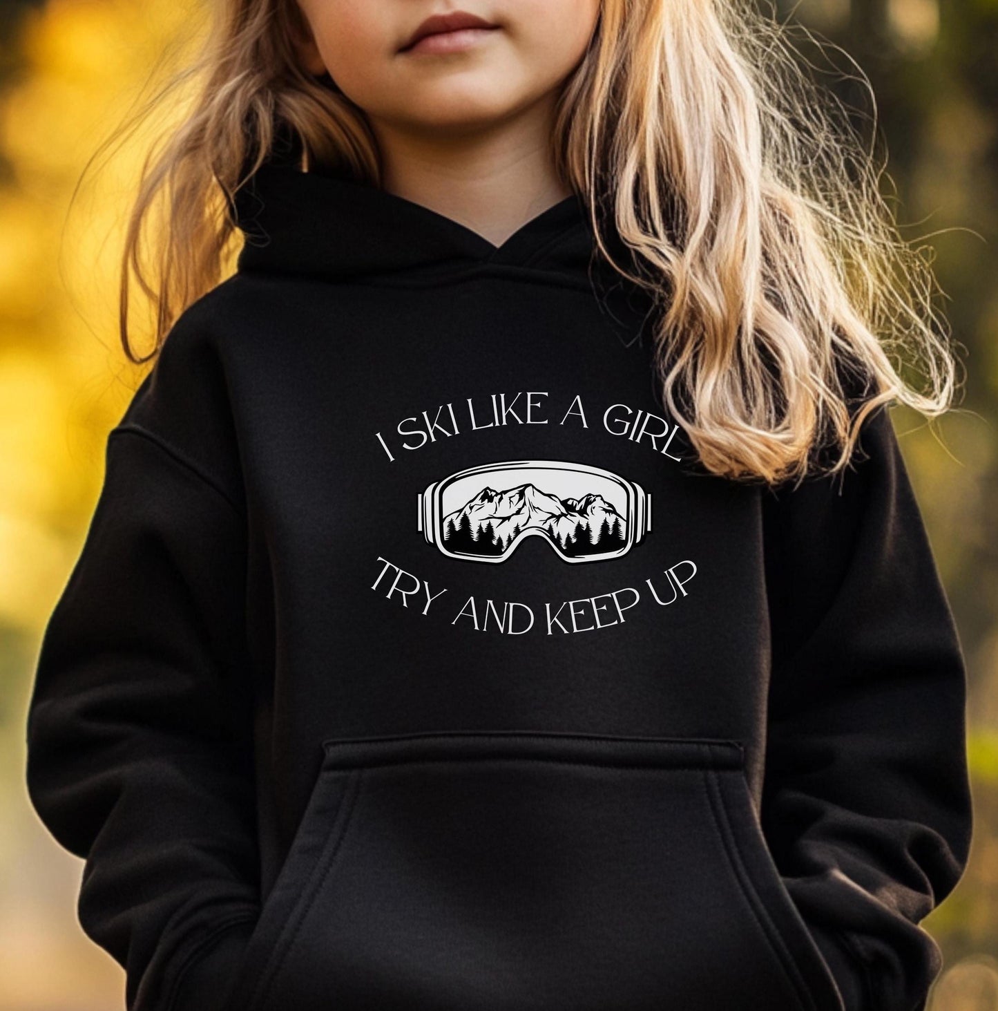 youth ski like a girl Hoodie, ski like a girl, goggle sweatshirt, kids ski sweater, kids ski sweatshirt, skiing hoodie, ski gifts