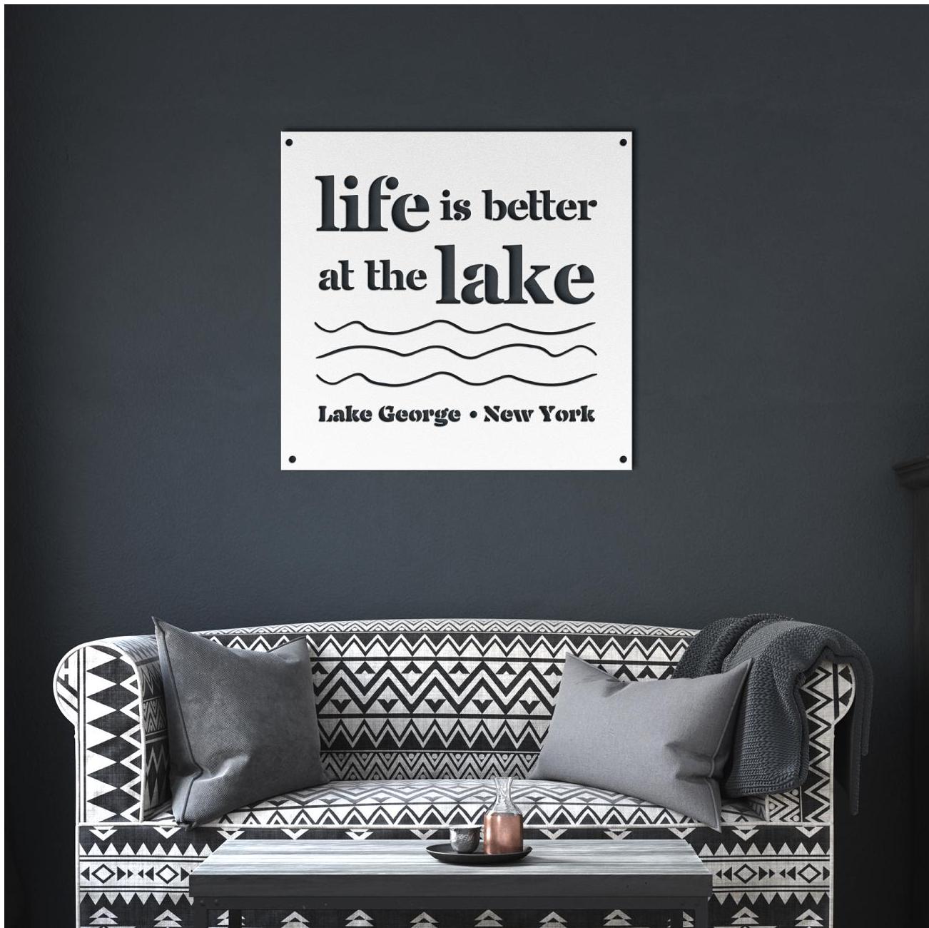 personalized life is better at the lake sign, lake house sign, metal lake plaque, custom cabin sign, house warming gifts, cabin gifts