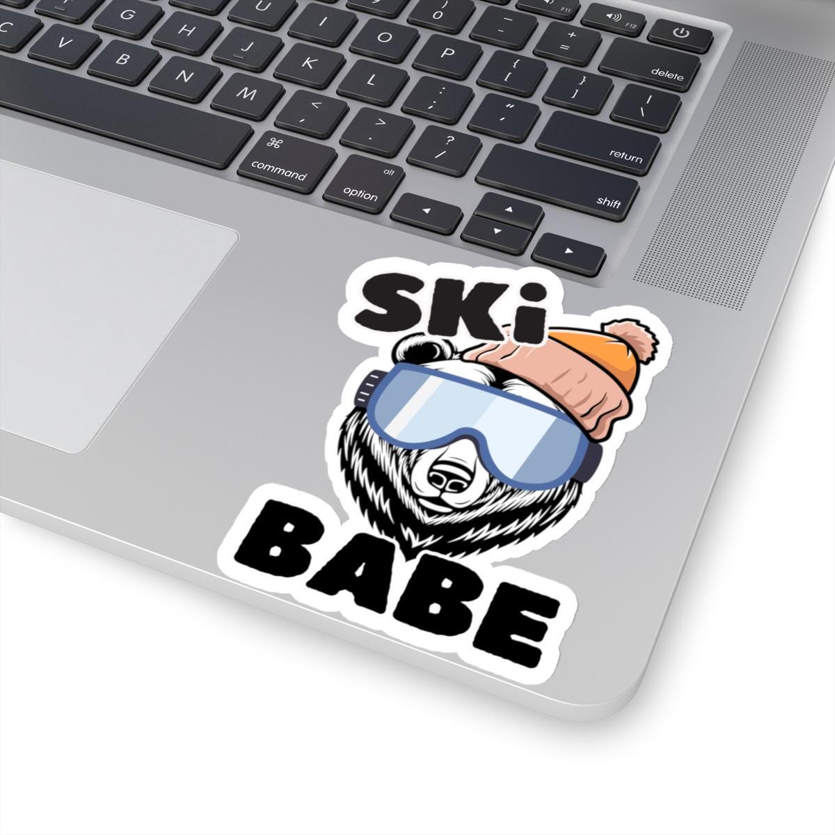 Ski Babe Bear with Goggles Sticker - Cute Winter Skiing Decal, water bottle decal, laptop sticker, ski sticker, ski babe sticker
