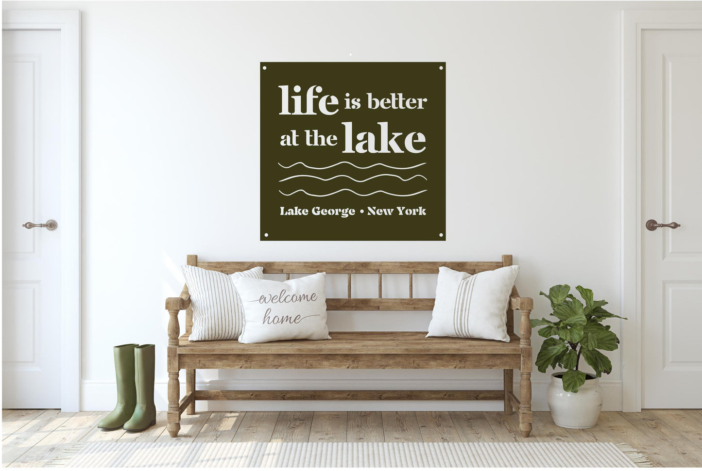 personalized life is better at the lake sign, lake house sign, metal lake plaque, custom cabin sign, house warming gifts, cabin gifts