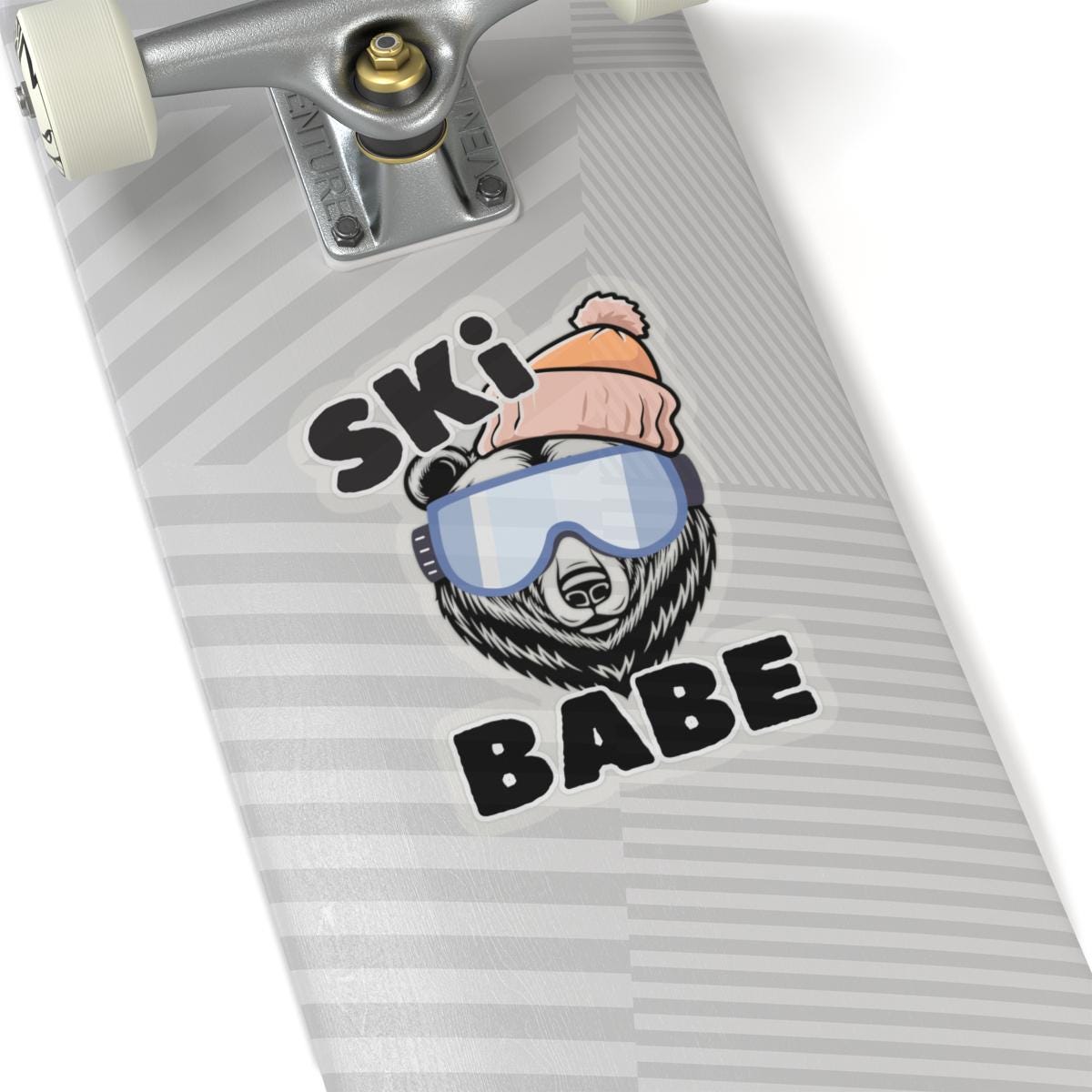 Ski Babe Bear with Goggles Sticker - Cute Winter Skiing Decal, water bottle decal, laptop sticker, ski sticker, ski babe sticker