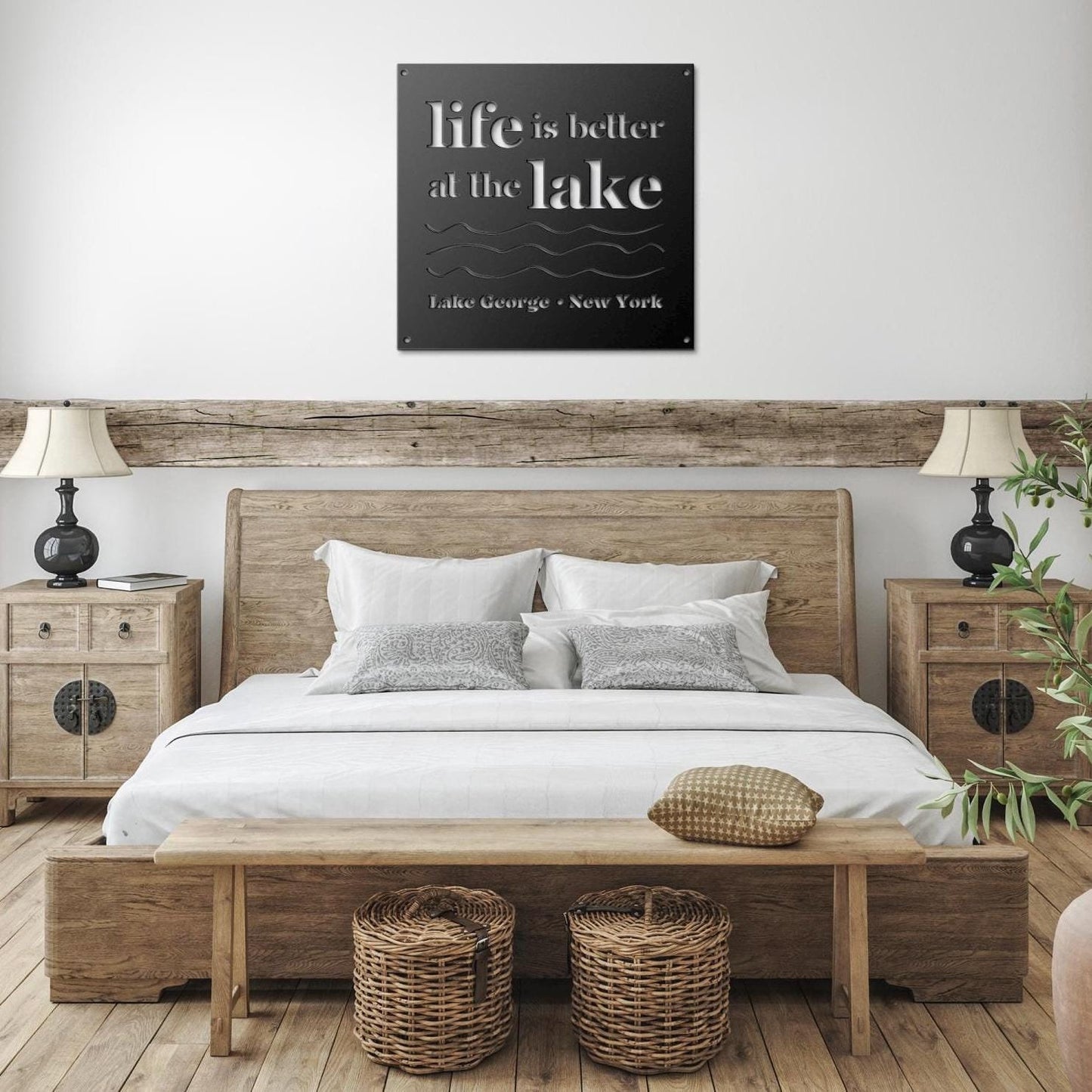 personalized life is better at the lake sign, lake house sign, metal lake plaque, custom cabin sign, house warming gifts, cabin gifts